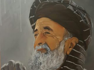 Vecchio afghano- speranza di una vita a colori
olio su tela 70 x 70