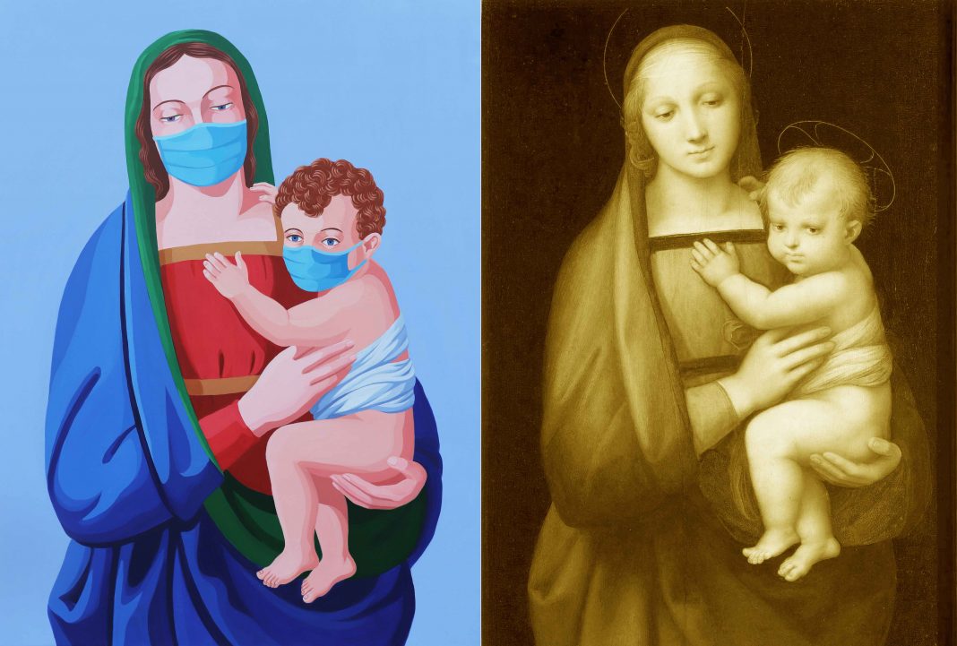 Giuseppe Veneziano Vs Raffaello Sanziohttps://www.exibart.com/repository/media/formidable/11/01_Veneziano_La-Madonna-della-Sanificazione-vs-Madonna-del-Granduca-2020-1068x721.jpg
