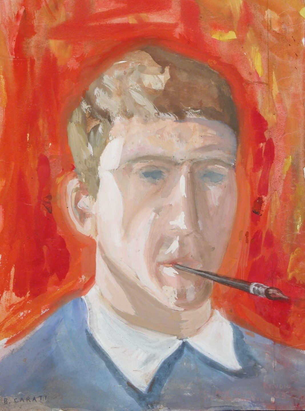 Bruno Carati – La mia pittoresca vita. Semplicemente senza manihttps://www.exibart.com/repository/media/formidable/11/BRUNO-CARATI-Autoritratto-tempera-cm-35x50-1068x1439.jpg