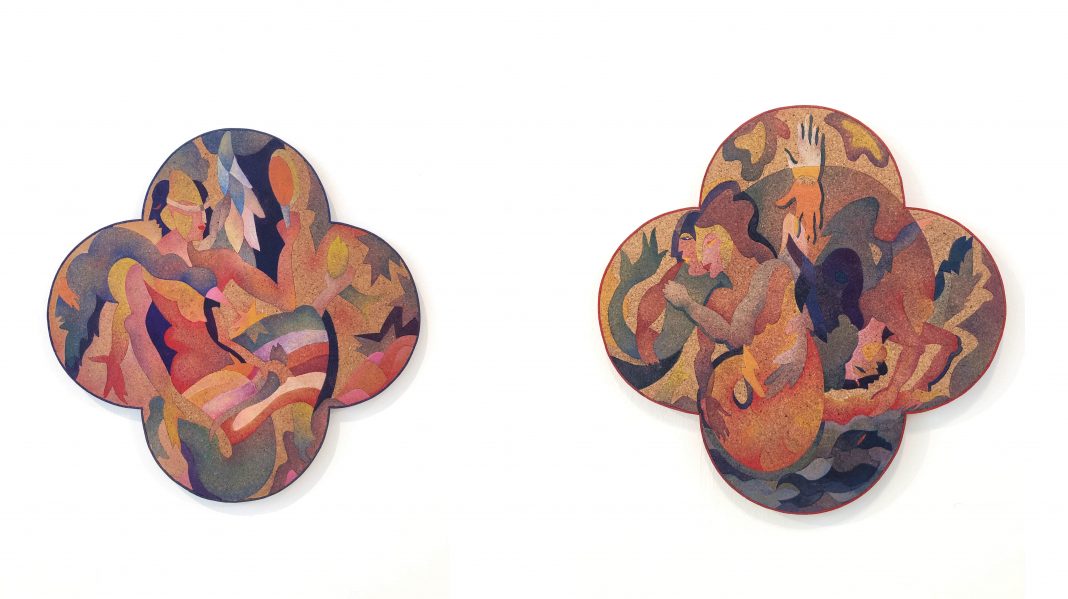 Bea Bonafini – Twin Waves. Onde Gemellehttps://www.exibart.com/repository/media/formidable/11/FortunaHold-on-to-me-Gouache-on-inlayed-cork-60x60cm-2020-min-1068x599.jpg