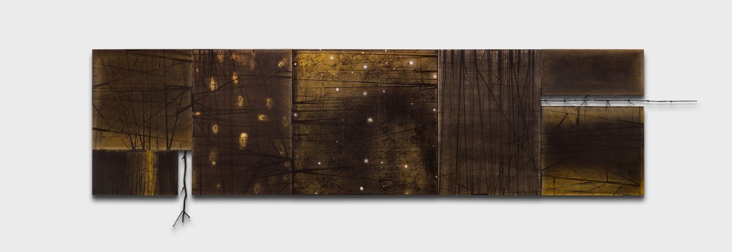 Franco Marrocco – L’Eco del Bosco. H2O. Repertihttps://www.exibart.com/repository/media/formidable/11/Franco-Marrocco-tecnica-mista-su-tele-ed-elementi-in-bronzo-cm-160x600-1068x368.jpg
