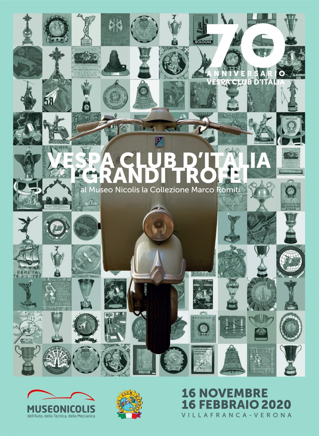 Vespa Club d’Italia. I Grandi Trofei. Storie di Sport, Turismo e Costume.https://www.exibart.com/repository/media/formidable/11/Museo-Nicolis-Trofei-Vespa_fronte-1068x1460.jpg