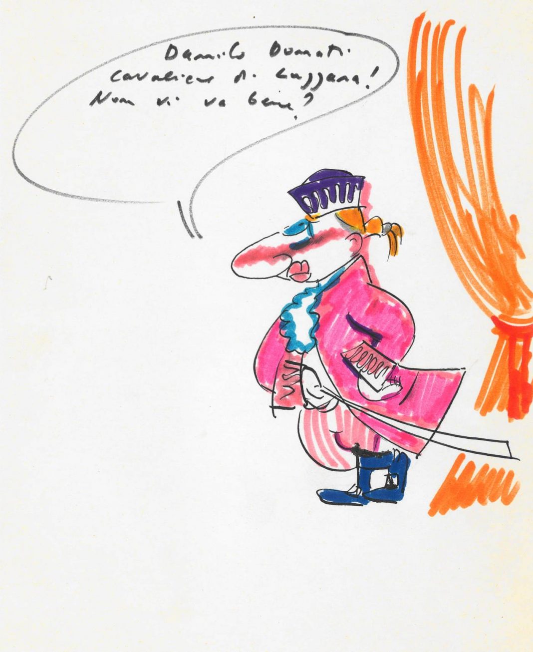 Federico Fellini / Danilo Donati – La mia Umbria. Convergenze e divergenzehttps://www.exibart.com/repository/media/formidable/11/caricatura-donati-1068x1306.jpg