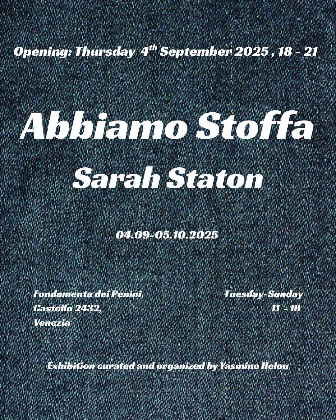 Sarah Staton – Abbiamo Stoffahttps://www.exibart.com/repository/media/formidable/11/img/051/ABBIAMO-STOFFA-1068x1335.jpeg