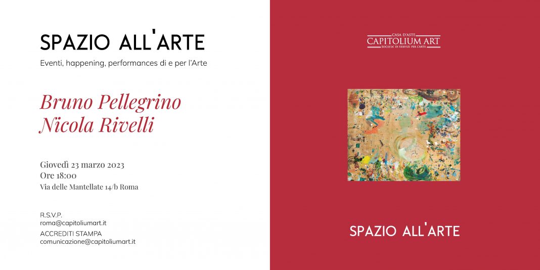 Bruno Pellegrino / Nicola Rivellihttps://www.exibart.com/repository/media/formidable/11/img/059/Invito-Inaugurazione-Bruno-Pellegrino-Nicola-Rivelli-23-marzo-2023-ore-18.00-1068x534.jpg