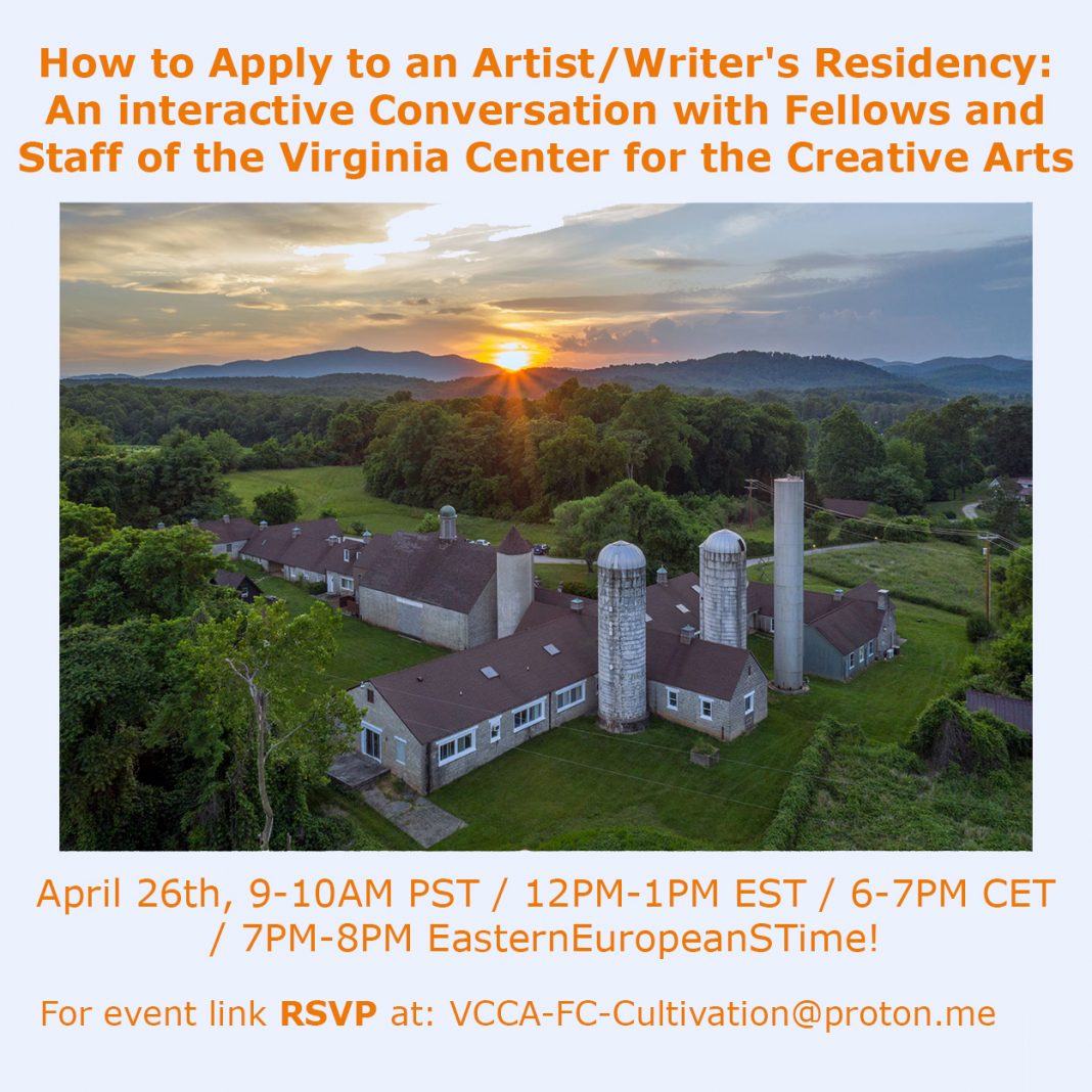 How to Apply to an Artist/Writer’s Residency: An interactive Conversation with Fellows and Staff of the Virginia Center for the Creative Artshttps://www.exibart.com/repository/media/formidable/11/img/0ca/vcca-studio-barn-aerial-2-copy-1068x1068.jpg