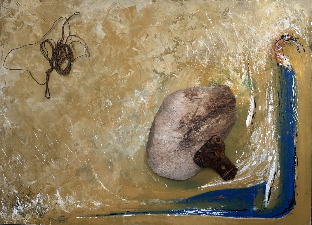 Francesco Biondo – Risonanze.  Tra i lavori in mostra: Dove la materia si raccogliehttps://www.exibart.com/repository/media/formidable/11/img/159/Francesco-Biondo-DOVE-LA-MATERIA-SI-RACCOGLIE-1068x770.jpeg