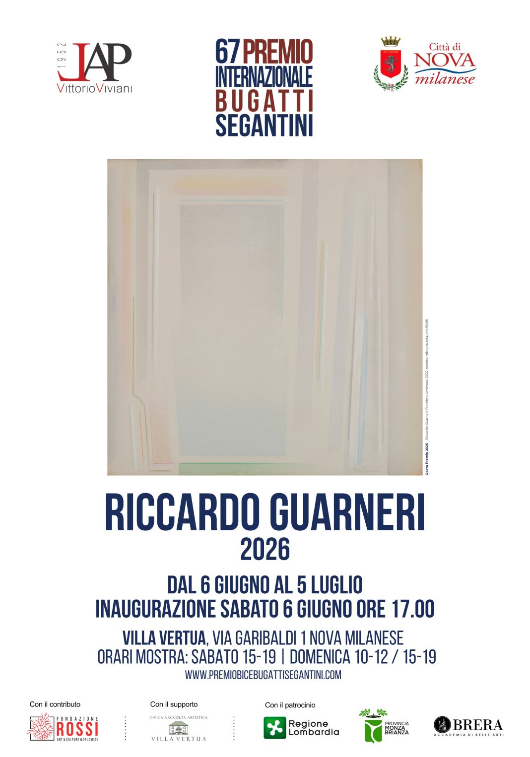 67° Premio Internazionale Bugatti Segantinihttps://www.exibart.com/repository/media/formidable/11/img/1e9/Manifesto_100x70_67PBBS_2026_DEF_DEF-1068x1526.jpg