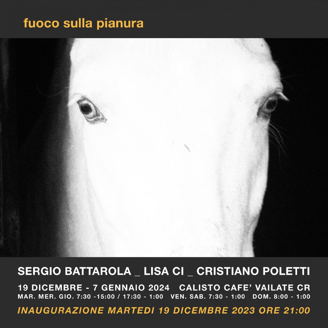 Sergio Battarola / Lisa Ci / Cristiano Poletti –  Fuoco sulla pianurahttps://www.exibart.com/repository/media/formidable/11/img/475/1fuocosullapianura-1068x1067.jpg