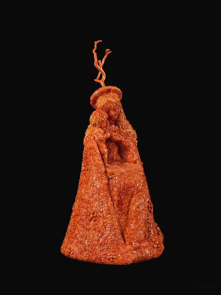 Jan Fabre – Allegory of Caritas (An Act of Love)https://www.exibart.com/repository/media/formidable/11/img/498/Jan-Fabre-Mia-Donna-in-Oro-Rosso-An-Homage-to-Joanna-and-Django-2022-deep-precious-coral-pigment-polymers-415-x-23-x-165-cm.jpg