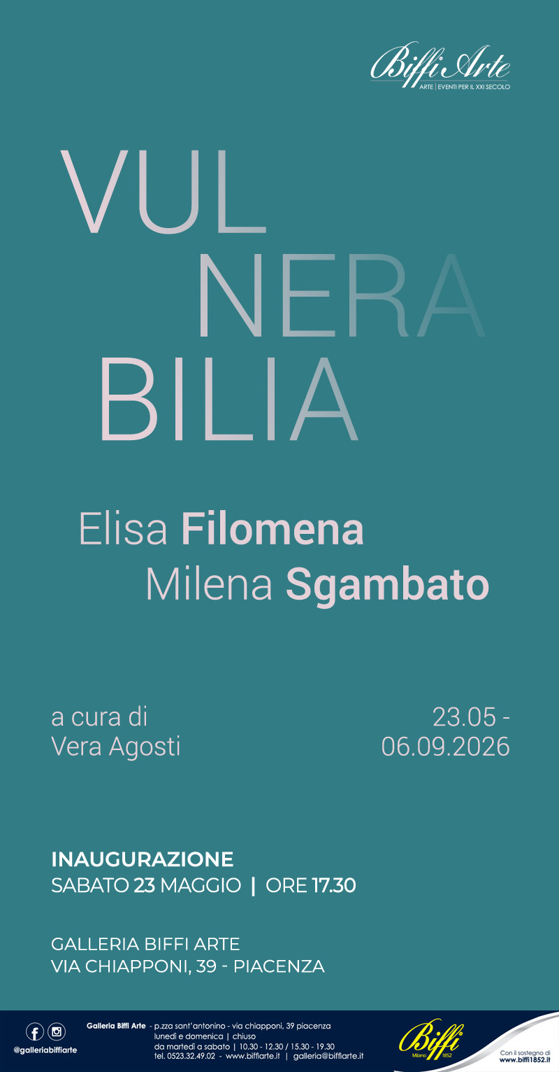 Elisa Filomena / Milena Sgambato – Vulnerabiliahttps://www.exibart.com/repository/media/formidable/11/img/531/0.-IN-MAIL-23-maggio-2026_inaugurazione-VULNERABILIA.jpg