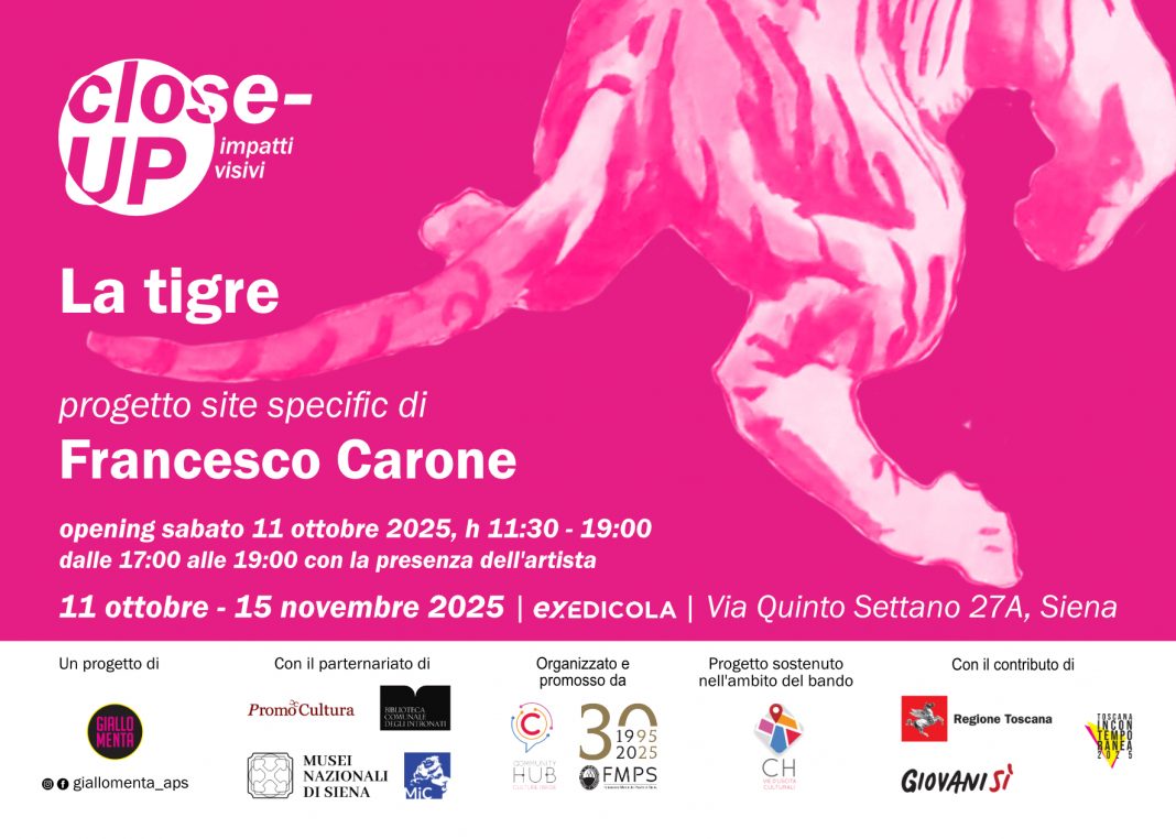 Francesco Carone – La Tigrehttps://www.exibart.com/repository/media/formidable/11/img/5f0/La-Tigre_Francesco-Carone_-Invito-ex-Edicola-Siena_Giallo-Menta-aps-1068x762.jpg