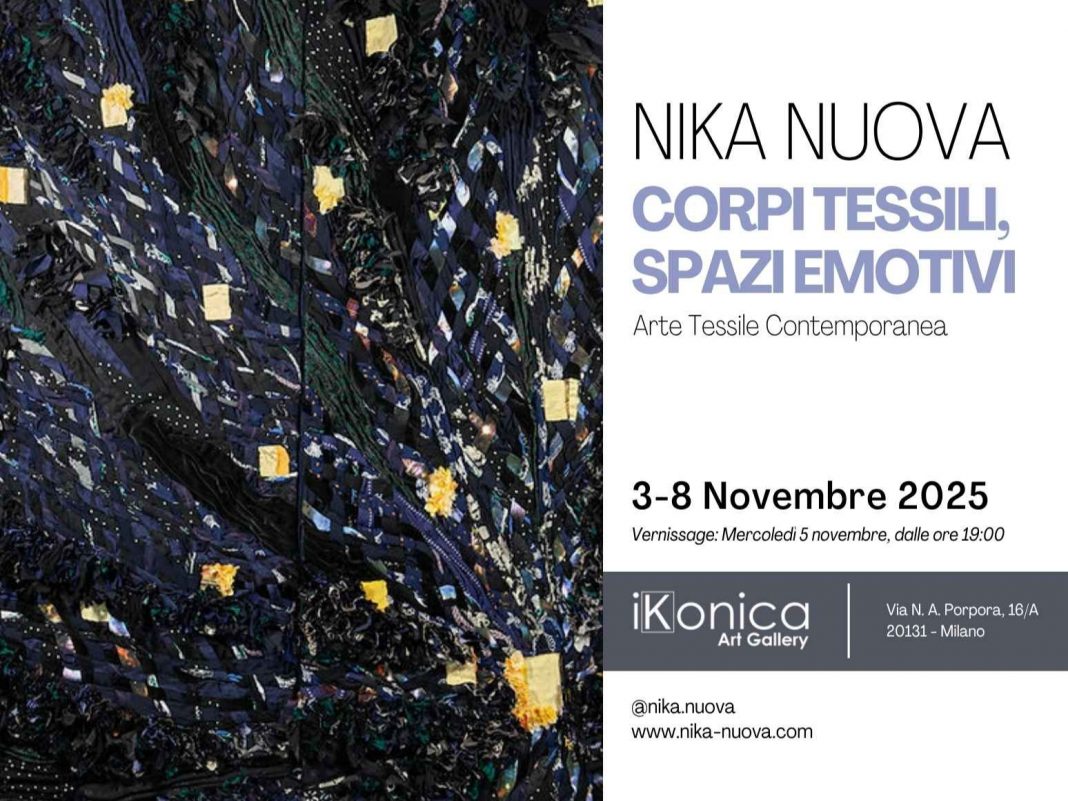 Nika Nuova – Corpi tessili, Spazi emotivihttps://www.exibart.com/repository/media/formidable/11/img/617/Nika-Nuova-invitation-1068x801.jpg