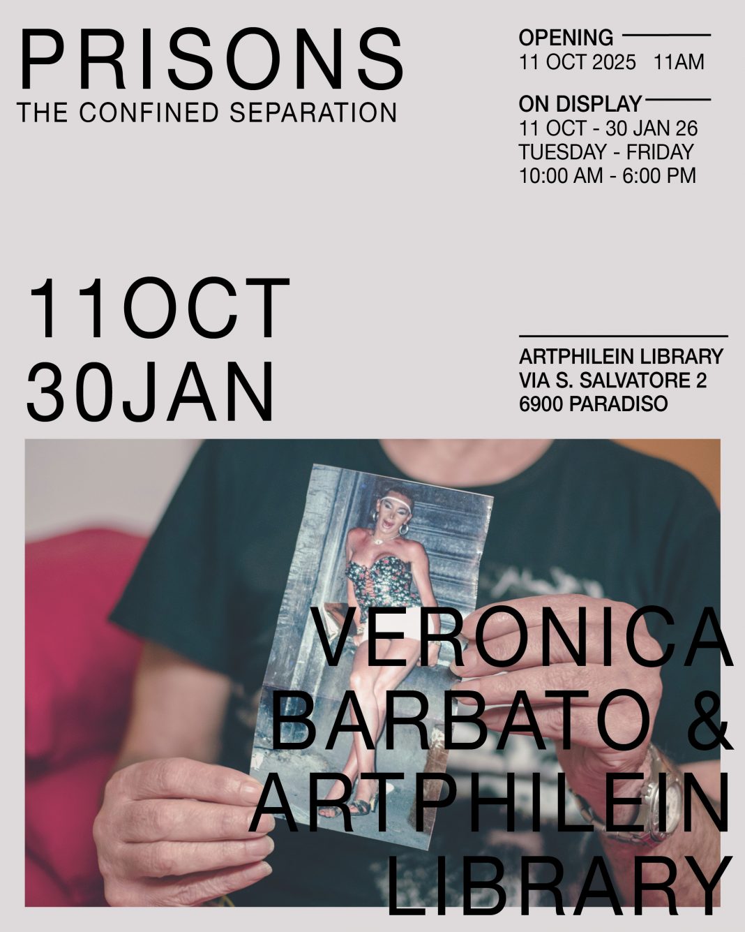 Veronica Barbato – Prisons: The Confined Separationhttps://www.exibart.com/repository/media/formidable/11/img/6bd/Locandine-11-ottobre2-1068x1335.jpg