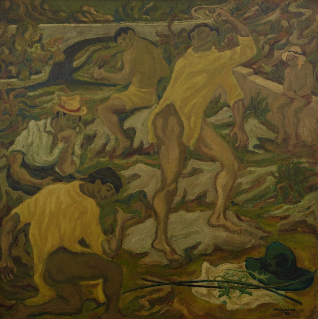 Migneco. Realtà e visionehttps://www.exibart.com/repository/media/formidable/11/img/6db/Giuseppe-Migneco-Cacciatori-di-lucertole-1942-olio-su-tela-121-x-121-cm-1068x1071.jpg