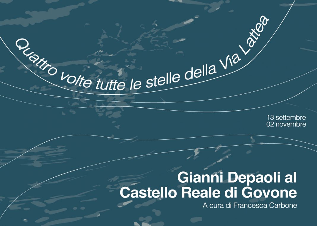 Gianni Depaoli – Quattro volte tutte le stelle della Via Latteahttps://www.exibart.com/repository/media/formidable/11/img/76a/Quattro-volte-tutte-le-stelle-della-Via-Lattea-Gianni-Depaoli-al-Castello-Reale-di-Govone-GART-Arte-Contemporanea-1068x762.jpg