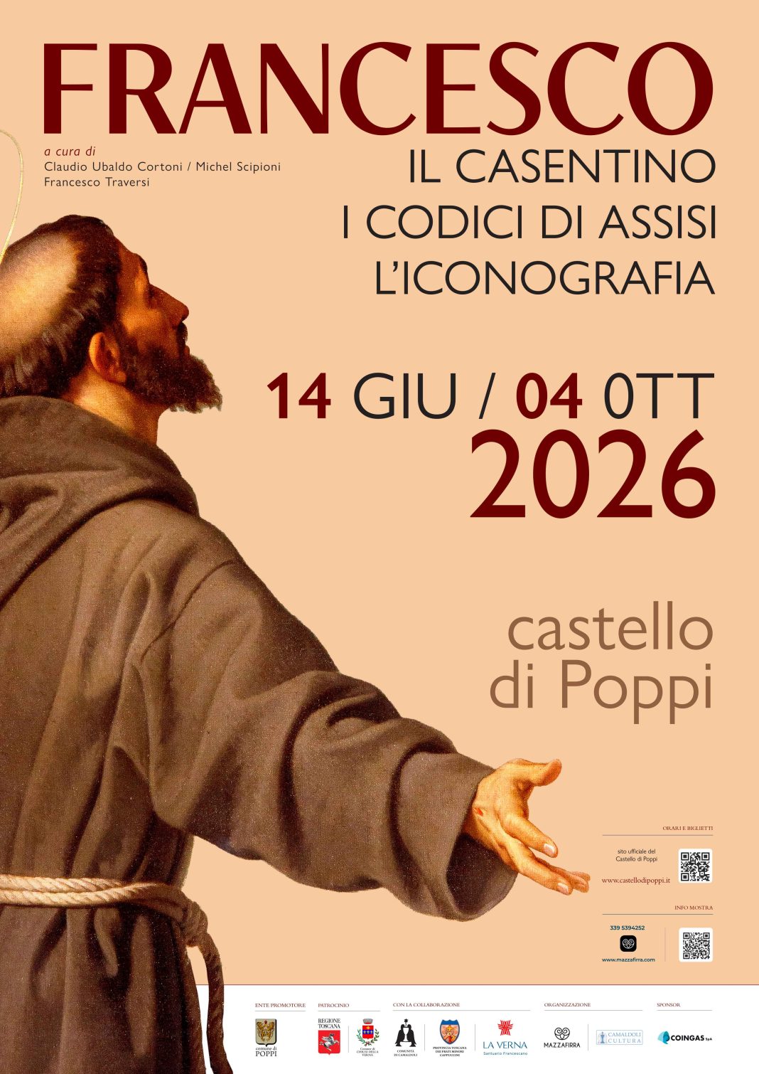 Francesco. Il Casentino, i codici di Assisi, l’iconografiahttps://www.exibart.com/repository/media/formidable/11/img/7a9/Francesco-2026-materiale-grafico-locandina-con-date-1068x1510.jpg