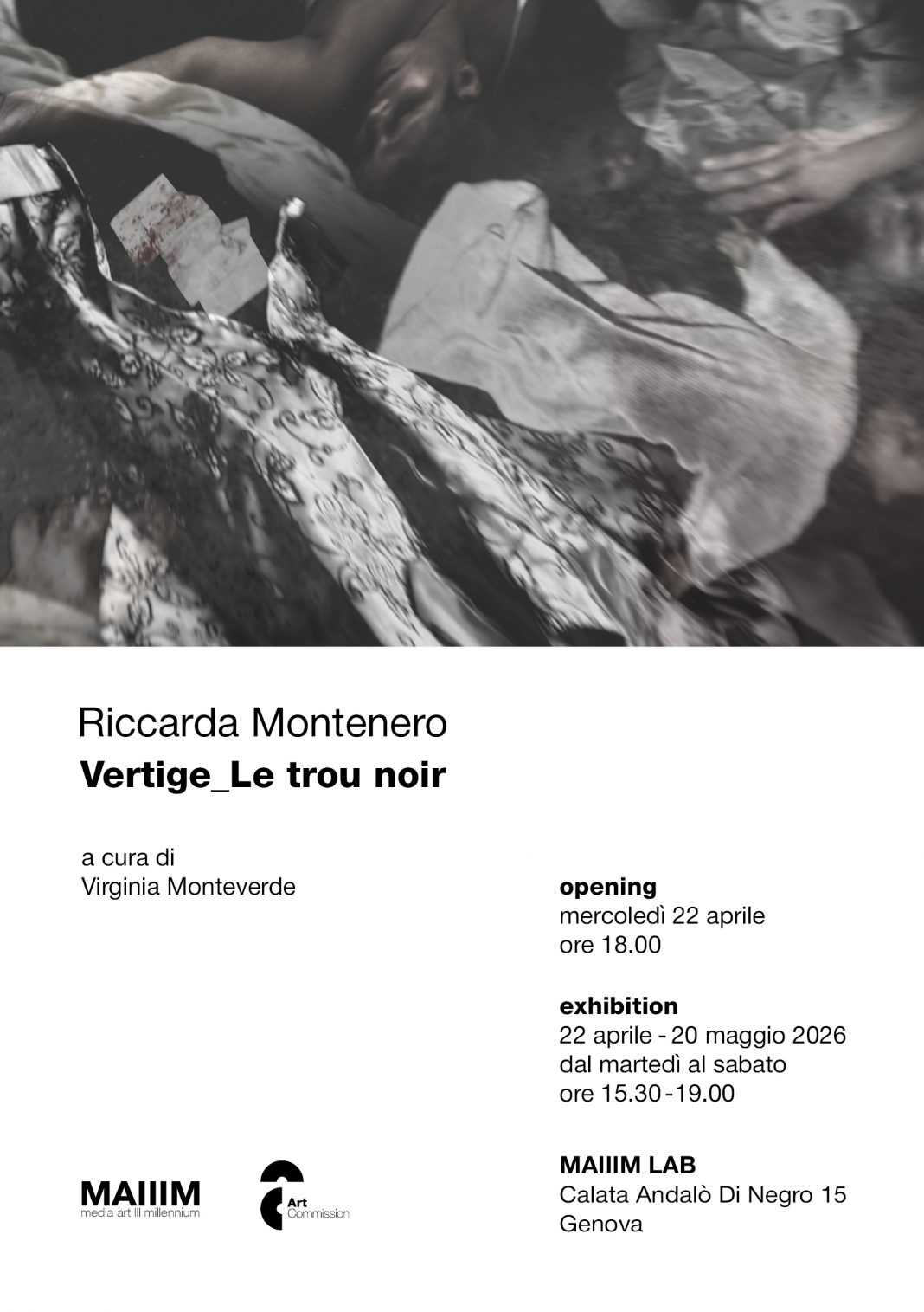 Riccarda Montenero – Vertige_Le trou noirhttps://www.exibart.com/repository/media/formidable/11/img/7c2/Invito-Riccarda-Montenero--1068x1515.jpg
