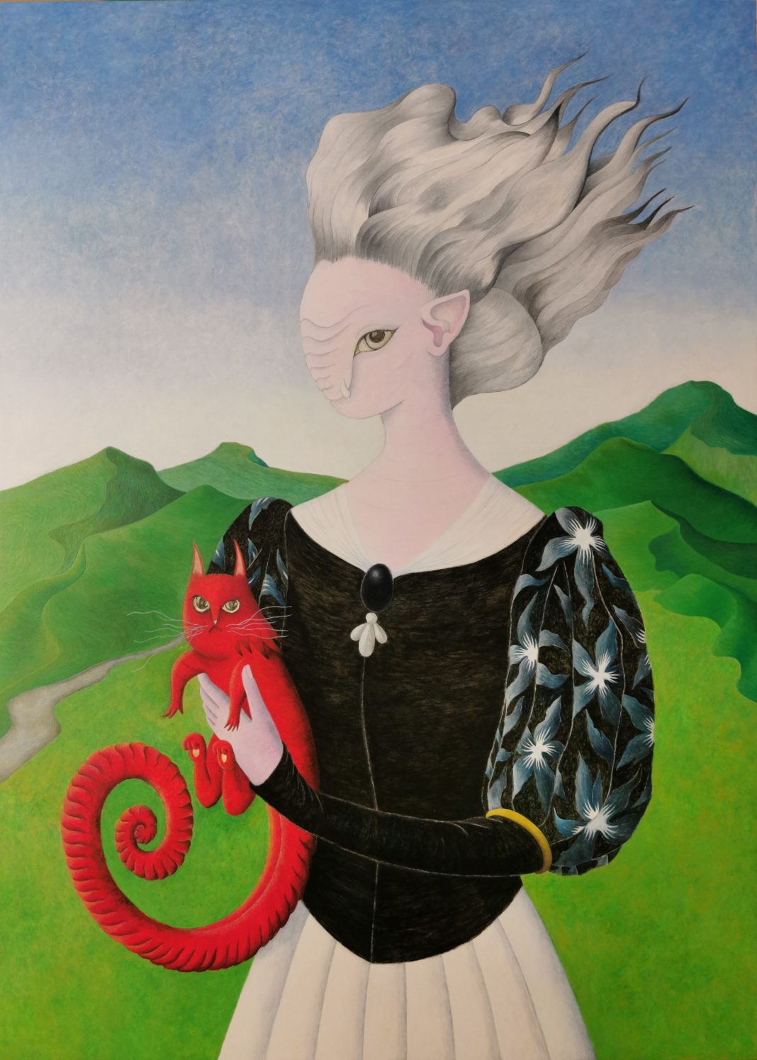 Felix Dario Ruggeri / Simona Ruggeri – 3 Esposizionihttps://www.exibart.com/repository/media/formidable/11/img/7ea/Simona-Ruggeri-Dama-con-Shrimpcat-1068x1496.jpg