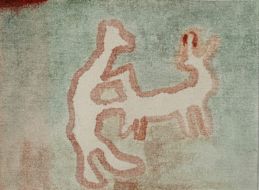 Isadora Neves Marques – Love in the Paleolithichttps://www.exibart.com/repository/media/formidable/11/img/805/86_Love-in-the-Paleolithic-10-2026-oil-on-canvas-cm-23-x-30_bassa-1068x786.jpg