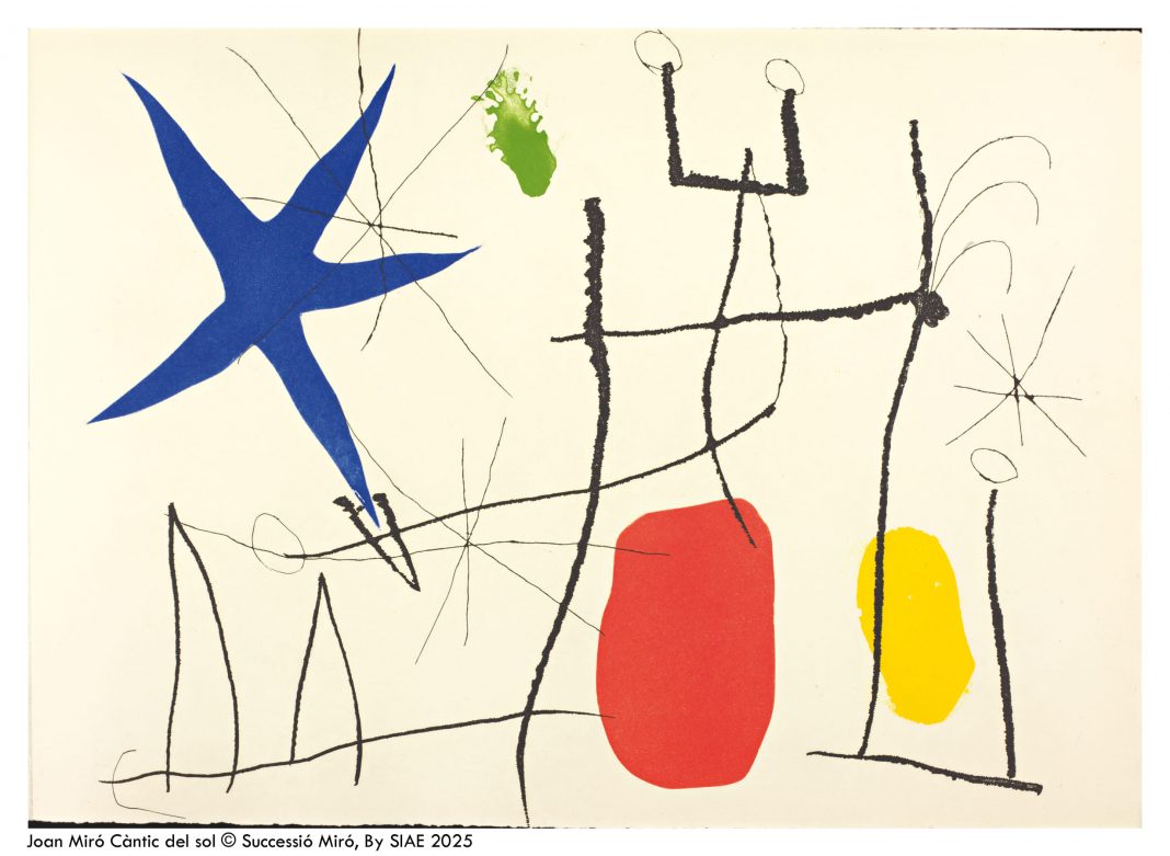 Miró e il Cantico di frate Solehttps://www.exibart.com/repository/media/formidable/11/img/a6c/Joan-Miró-Càntic-del-sol-©-Successió-Miró-By-SIAE-2025-utilizzabili-solo-fino-al-24012026-STELLE-1-1068x781.jpg