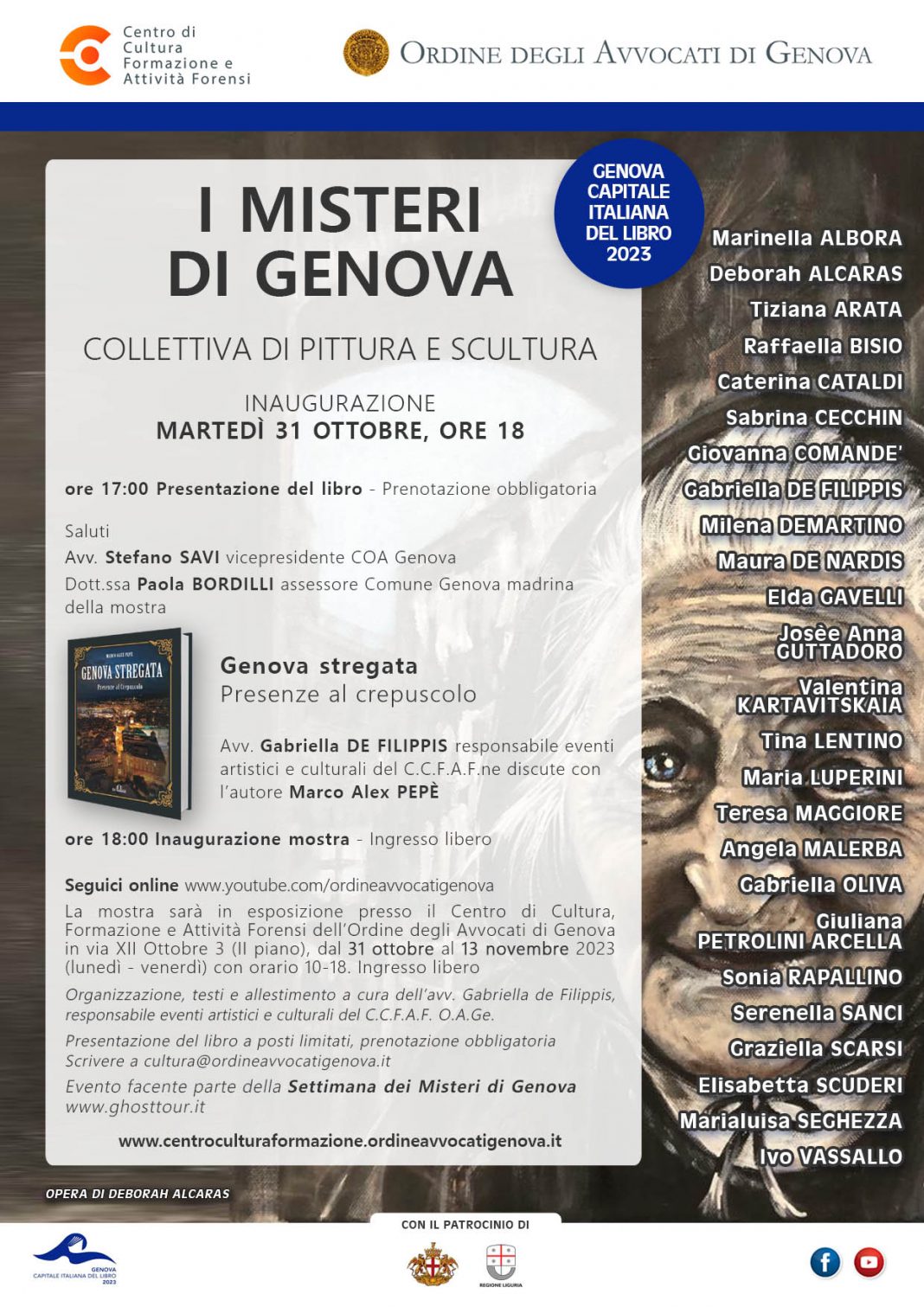 I misteri di Genova collettiva di pittura e sculturahttps://www.exibart.com/repository/media/formidable/11/img/b25/I-MISTERI-DI-GENOVA-31-ottobre-1068x1511.jpg