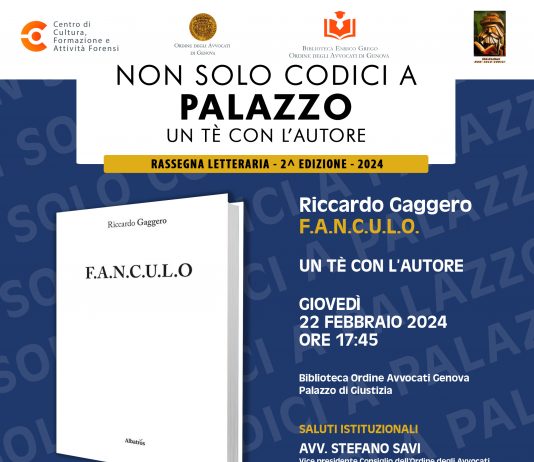 Non solo Codici a Palazzo- Un tè con l’autore Riccardo Gaggero