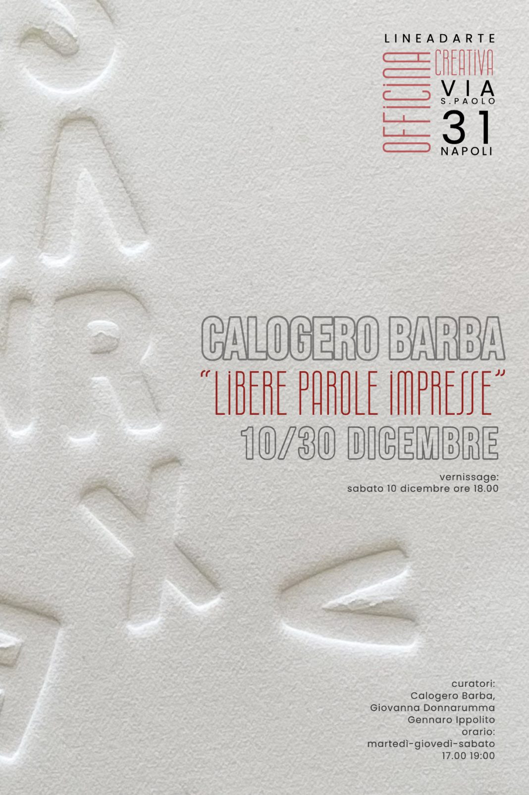 Calogero Barba – Libere Parole Impressehttps://www.exibart.com/repository/media/formidable/11/img/b50/Calogero-Barba-“Libere-Parole-Impresse”-1068x1604.jpg