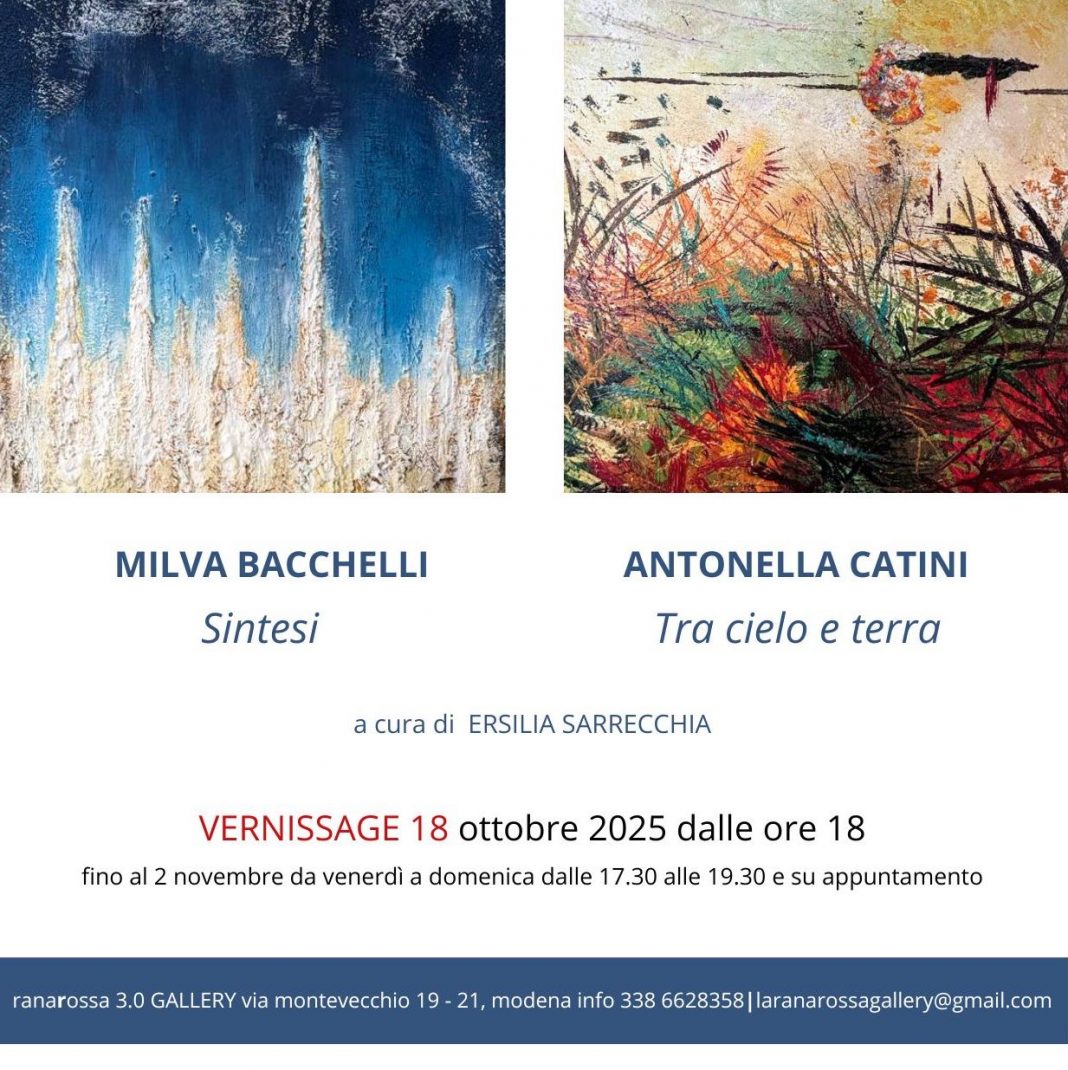 Milva Bacchelli –  Sintesi / Antonella Catini – Tra Cielo e Terrahttps://www.exibart.com/repository/media/formidable/11/img/b9f/ersilia-sarrecchia-5-1068x1070.jpg