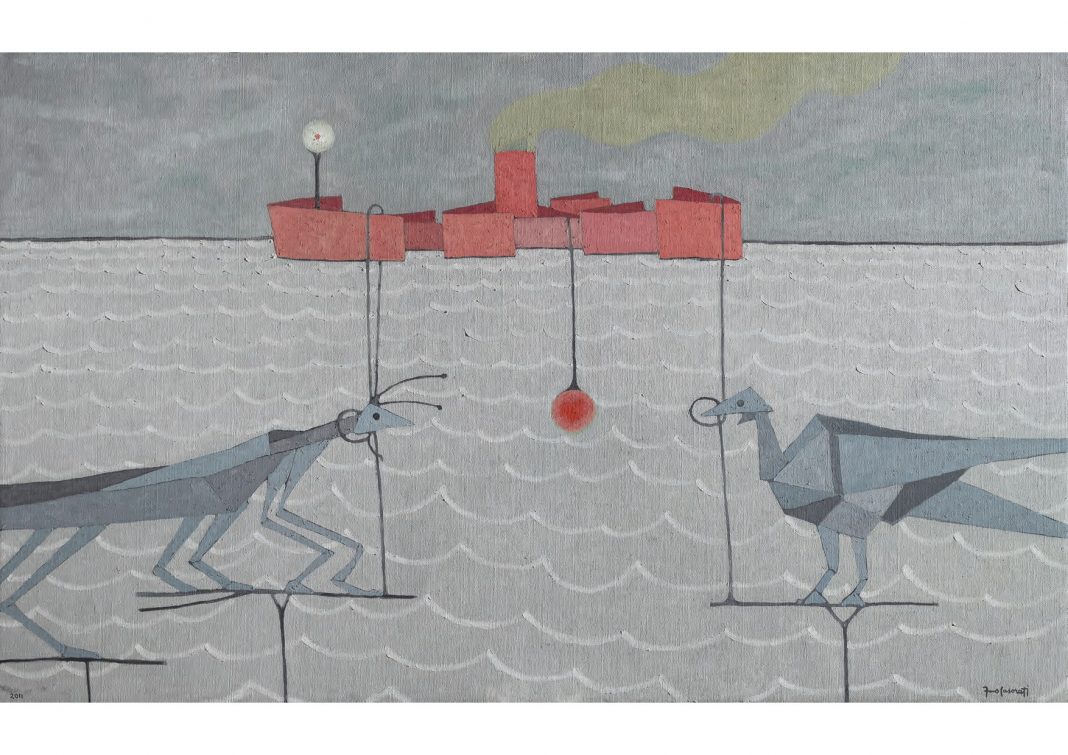 Francesco Casorati – Oltre lo Specchiohttps://www.exibart.com/repository/media/formidable/11/img/ba6/2013-FRC-Barca-rossa-con-origami-olio-su-tela-90x150-2011-ridotta-1068x755.jpg