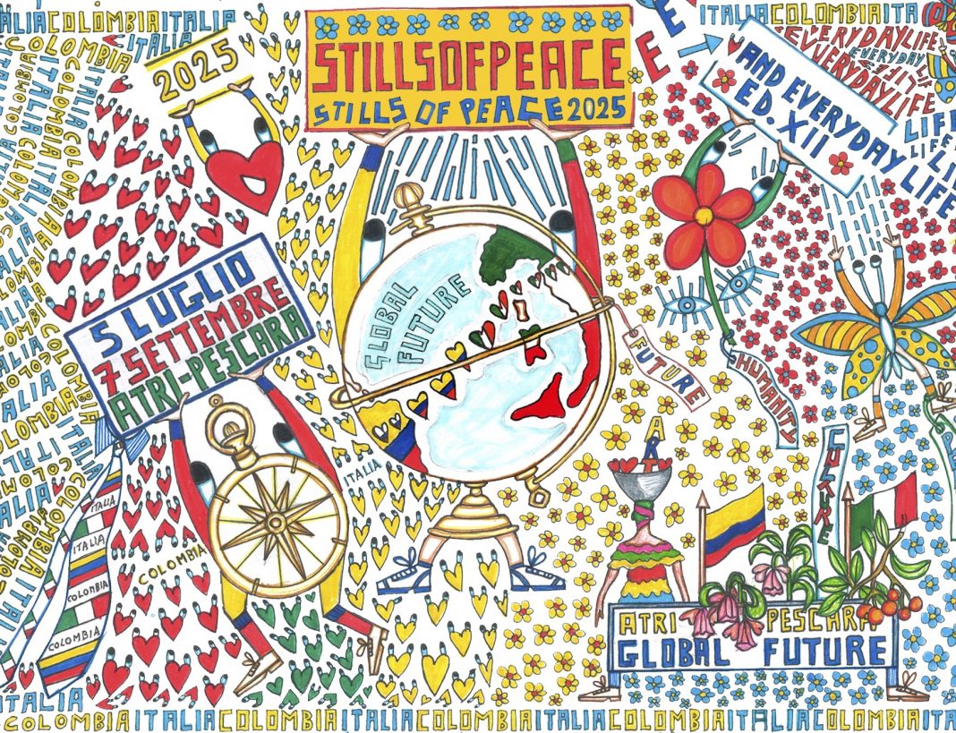 Stills of Peace and Everyday Life – Edizione XII | ITALIA e COLOMBIA sul ‘GLOBAL FUTURE’https://www.exibart.com/repository/media/formidable/11/img/c39/Copia-di-Stills-of-Peace-2025.-Italia-e-Colombia.-Chiassai-1068x819.jpeg