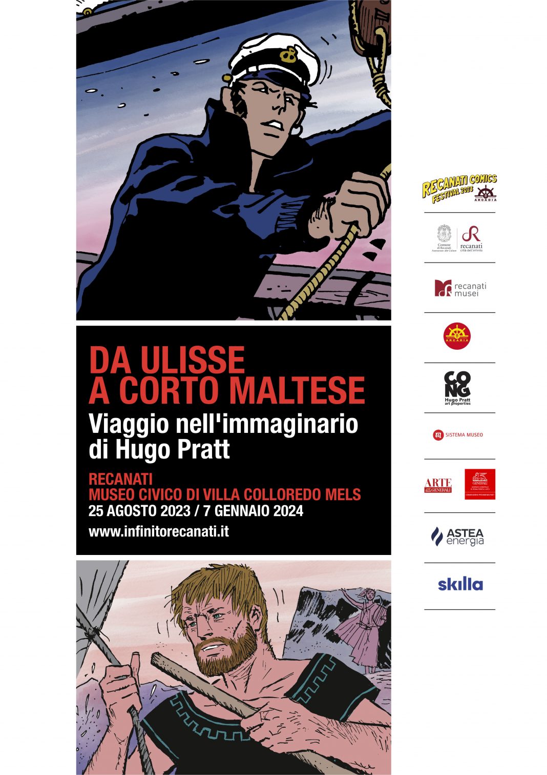 DA ULISSE A CORTO MALTESE. Viaggio nell’immaginario di Hugo Pratthttps://www.exibart.com/repository/media/formidable/11/img/d36/Recanati_Da-Ulisse-a-Corto-Maltese-1068x1511.jpg