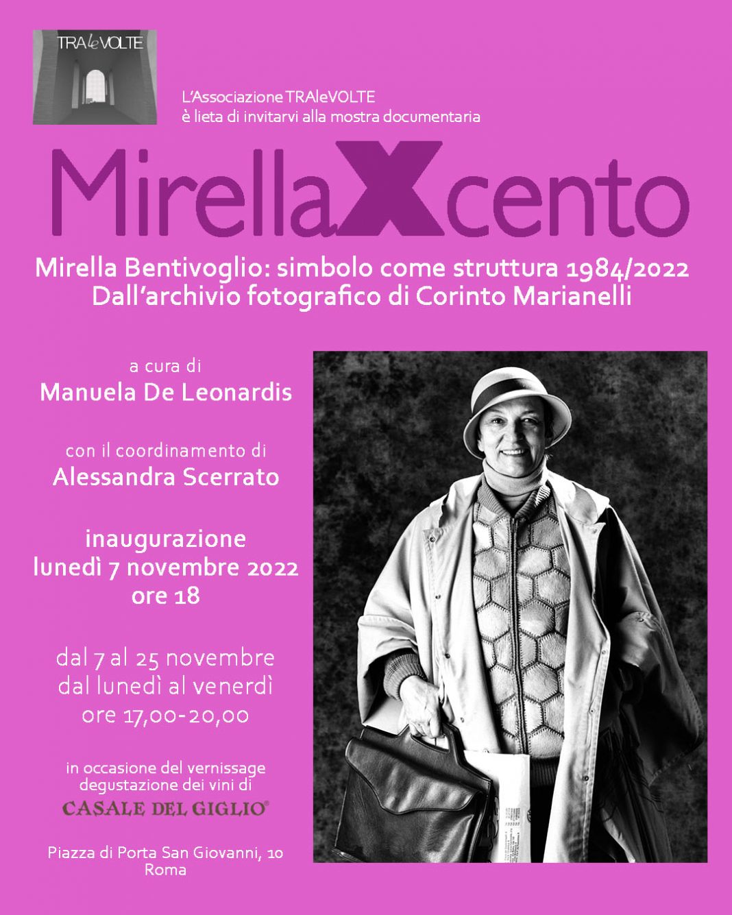MirellaXcento – Mirella Bentivoglio: simbolo come struttura 1984/2022. Dall’archivio fotografico di Corinto Marianellihttps://www.exibart.com/repository/media/formidable/11/img/da9/Invito-Bentivoglio-1068x1335.jpg