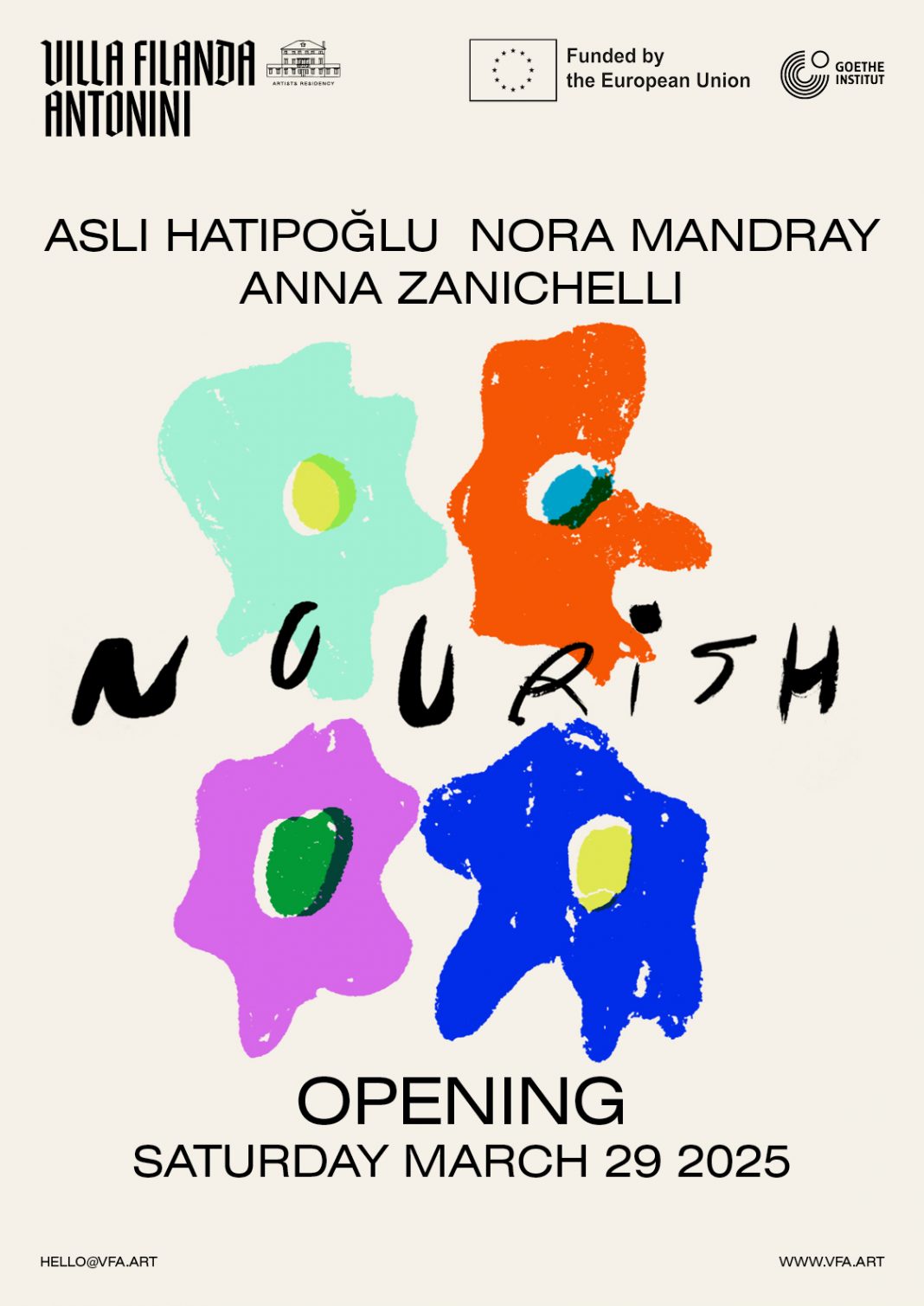 OPENING NOURISH – Asli Hatipoğlu – Nora Mandray – Anna Zanichelli,https://www.exibart.com/repository/media/formidable/11/img/db3/20250329_VFA_Poster-1068x1509.jpg