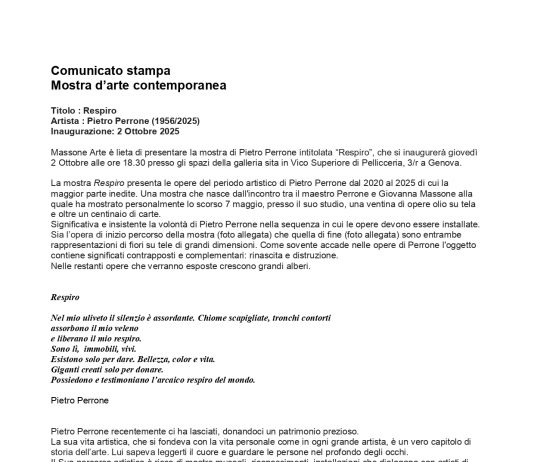 Pietro Perrone – Respiro Pietro Perrone – Respiro