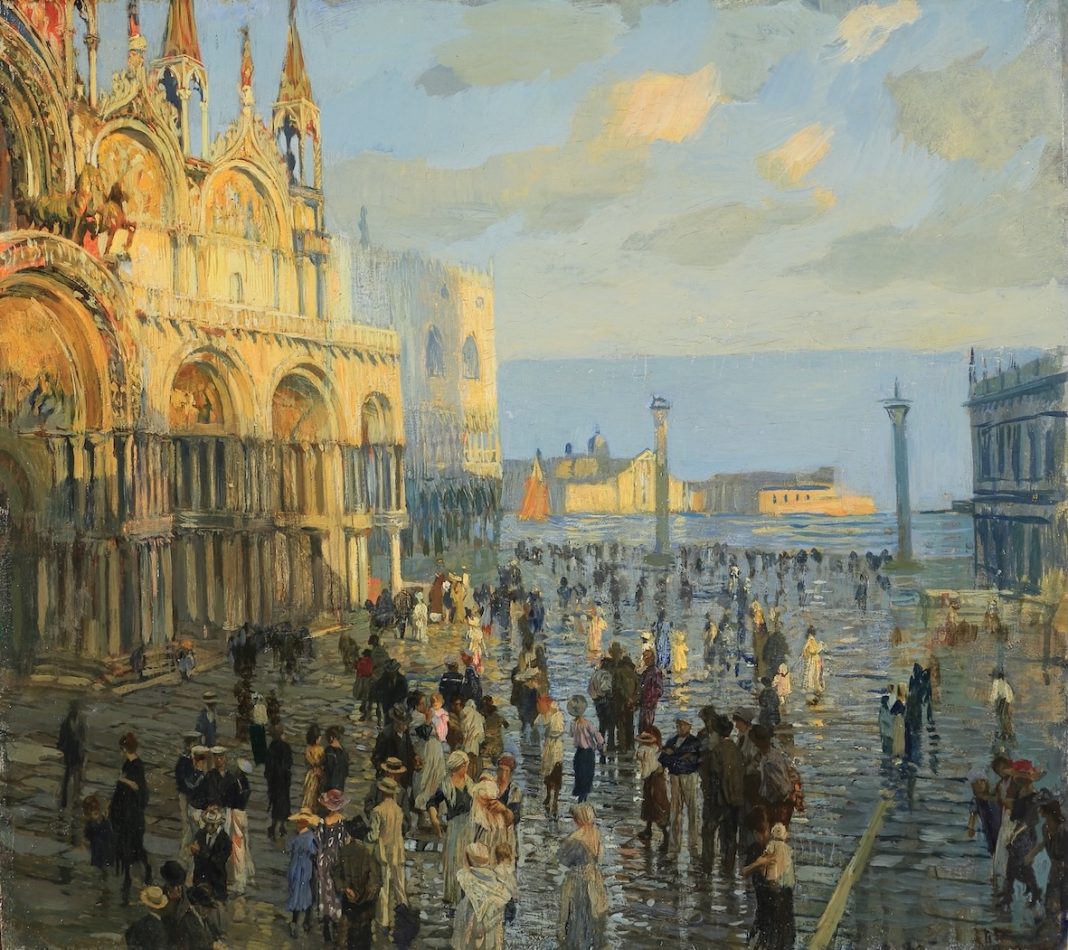 Artisti alle Biennali 1900-1960https://www.exibart.com/repository/media/formidable/11/img/e94/01_Ettore-Tito_Piazza-San-Marco_olio-su-tavola_Collezione-privata-Courtesy-Gallerie-Enrico-Milano-1068x950.jpg