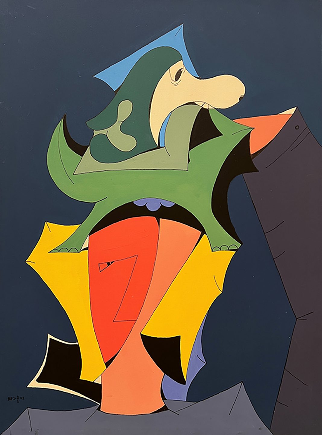 Vittorio Bellini Inaspettatamente Pop. Dipinti 1972-1973https://www.exibart.com/repository/media/formidable/11/img/f5d/uomo-con-cane-sulla-testa-1973-smalto-su-tela-cm-80x60-Rid-1068x1442.jpg