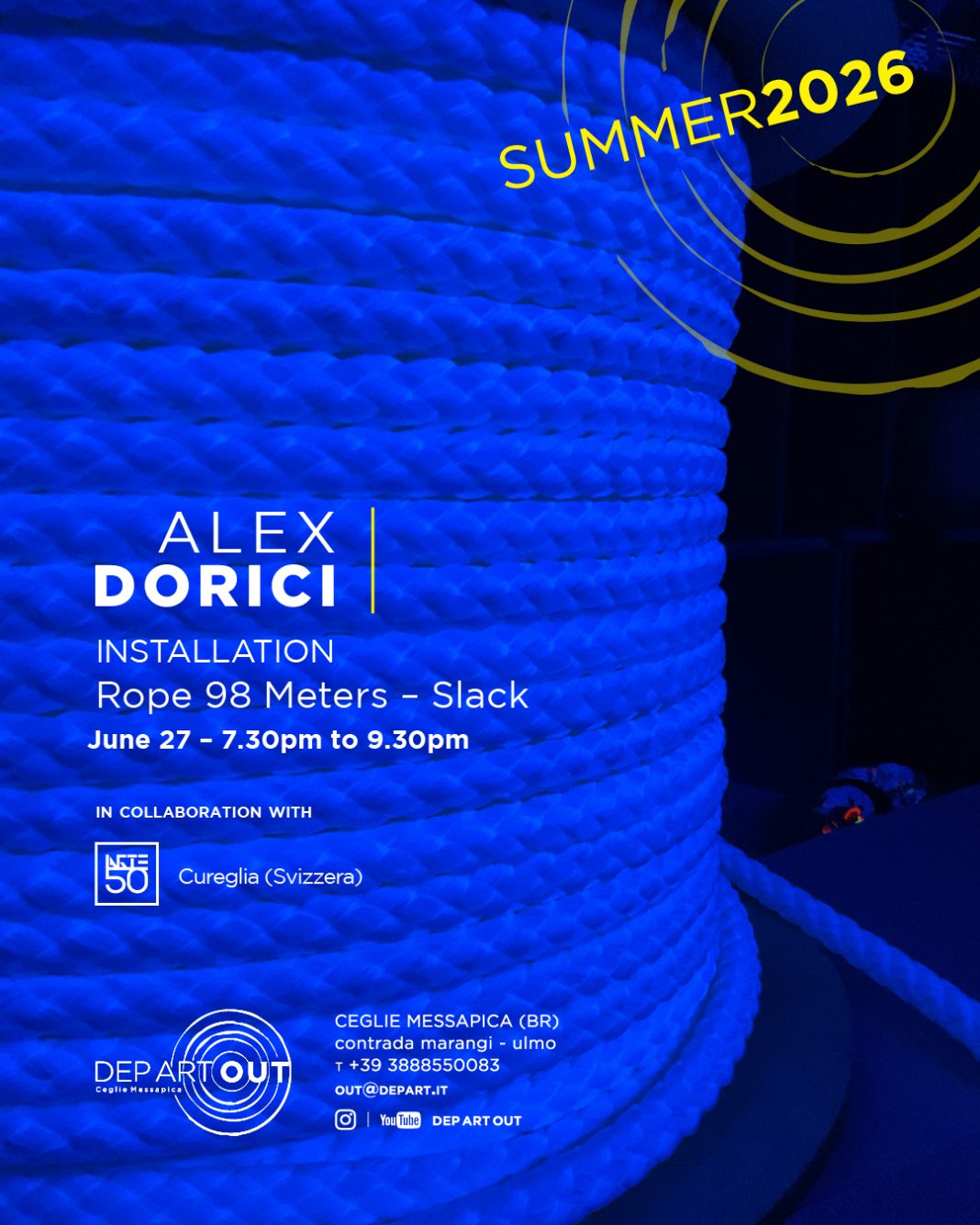 Alex Dorici – Installation Rope 98 Meters – Slackhttps://www.exibart.com/repository/media/formidable/11/img/f68/Alex-Dorici-Dep-Art-Out-27.06.2026-1068x1335.jpg