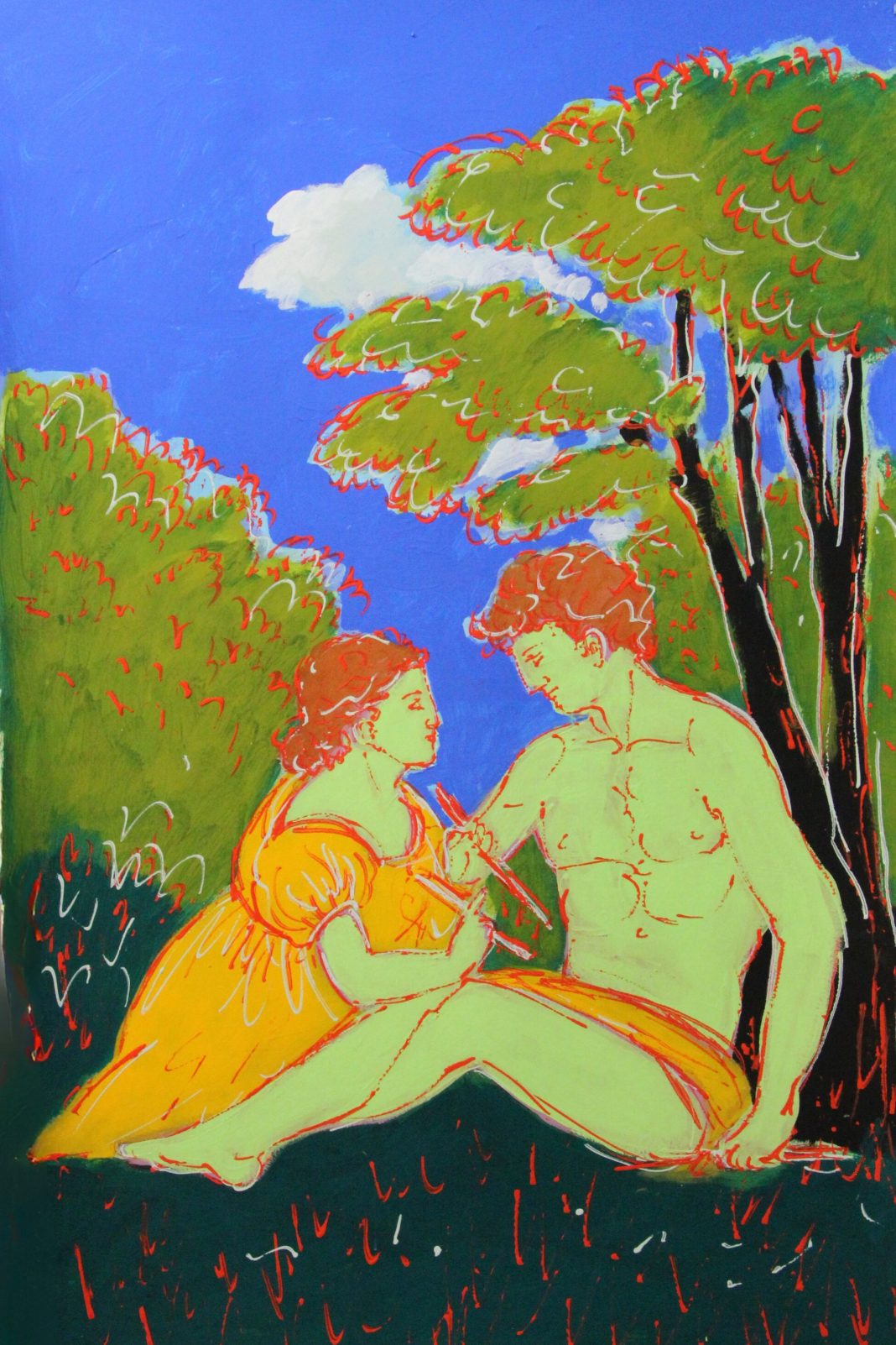 Clara Brasca – Mitologicahttps://www.exibart.com/repository/media/formidable/11/img/fd9/Clara-Brasca-Concerto-campestre-Amanti-acrilico-su-carta-intelaiata-cm-100x70-1068x1602.jpg